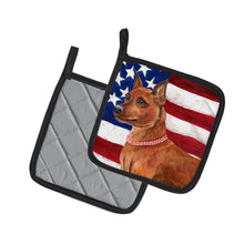 Load image into Gallery viewer, Miniature Pinscher Patriotic Pot Holders - Set of 2 - Heat-Resistant Kitchen Essentials BB9656PTHD