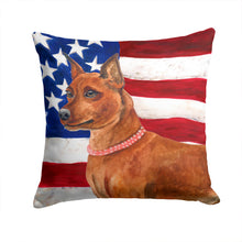 Load image into Gallery viewer, Miniature Pinscher Patriotic Throw Pillow - 14x14 Decorative Pillow – Art for Your Home &amp; Patio BB9656PW1414
