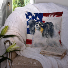 Load image into Gallery viewer, Papillon Patriotic Throw Pillow - 14x14 Decorative Pillow – Art for Your Home &amp; Patio BB9657PW1414