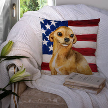 Load image into Gallery viewer, Chihuahua Patriotic Throw Pillow - 14x14 Decorative Pillow – Art for Your Home &amp; Patio BB9658PW1414