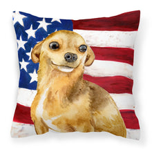 Load image into Gallery viewer, Chihuahua Patriotic Fabric Decorative Pillow BB9658PW1818