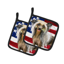 Load image into Gallery viewer, Chinese Crested Patriotic Pot Holders - Set of 2 - Heat-Resistant Kitchen Essentials BB9659PTHD