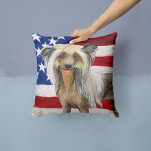 Load image into Gallery viewer, Chinese Crested Patriotic Throw Pillow - 14x14 Decorative Pillow – Art for Your Home &amp; Patio BB9659PW1414