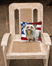 Load image into Gallery viewer, Chinese Crested Patriotic Fabric Decorative Pillow BB9659PW1818