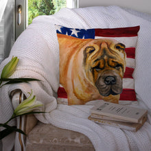 Load image into Gallery viewer, Shar Pei Patriotic Throw Pillow - 14x14 Decorative Pillow – Art for Your Home &amp; Patio BB9661PW1414