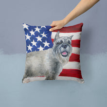 Load image into Gallery viewer, Schnauzer Patriotic Throw Pillow - 14x14 Decorative Pillow – Art for Your Home &amp; Patio BB9662PW1414