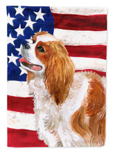 Load image into Gallery viewer, Cavalier Spaniel Patriotic Flag Canvas House Size BB9663CHF