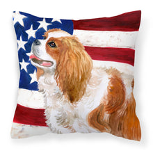 Load image into Gallery viewer, Cavalier Spaniel Patriotic Fabric Decorative Pillow BB9663PW1818
