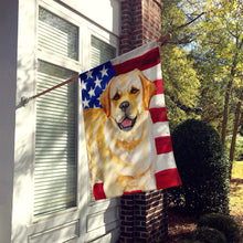 Load image into Gallery viewer, Golden Retriever Patriotic Flag Canvas House Size BB9664CHF