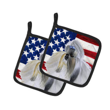 Load image into Gallery viewer, Shih Tzu Patriotic Pot Holders - Set of 2 - Heat-Resistant Kitchen Essentials BB9666PTHD