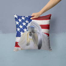 Load image into Gallery viewer, Shih Tzu Patriotic Throw Pillow - 14x14 Decorative Pillow – Art for Your Home &amp; Patio BB9666PW1414