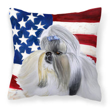 Load image into Gallery viewer, Shih Tzu Patriotic Fabric Decorative Pillow BB9666PW1818