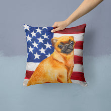 Load image into Gallery viewer, Small Brabant Griffon Patriotic Throw Pillow - 14x14 Decorative Pillow – Art for Your Home &amp; Patio BB9667PW1414