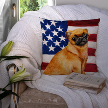 Load image into Gallery viewer, Small Brabant Griffon Patriotic Throw Pillow - 14x14 Decorative Pillow – Art for Your Home &amp; Patio BB9667PW1414