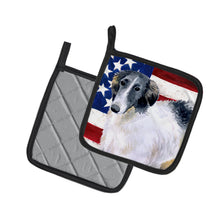 Load image into Gallery viewer, Borzoi Patriotic Pot Holders - Set of 2 - Heat-Resistant Kitchen Essentials BB9672PTHD