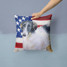 Load image into Gallery viewer, Borzoi Patriotic Throw Pillow - 14x14 Decorative Pillow – Art for Your Home &amp; Patio BB9672PW1414