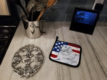 Load image into Gallery viewer, Maremma Sheepdog Patriotic Pot Holders - Set of 2 - Heat-Resistant Kitchen Essentials BB9675PTHD