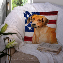 Load image into Gallery viewer, Rhodesian Ridgeback Patriotic Throw Pillow - 14x14 Decorative Pillow – Art for Your Home &amp; Patio BB9676PW1414