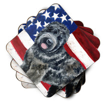 Load image into Gallery viewer, Black Russian Terrier Patriotic Foam Coaster  BB9677FC