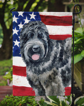 Load image into Gallery viewer, Black Russian Terrier Patriotic Garden Flag - Outdoor Decorative Yard Flag BB9677GF