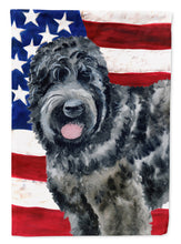 Load image into Gallery viewer, Black Russian Terrier Patriotic Garden Flag - Outdoor Decorative Yard Flag BB9677GF