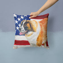 Load image into Gallery viewer, Saint Bernard Patriotic Throw Pillow - 14x14 Decorative Pillow – Art for Your Home &amp; Patio BB9679PW1414