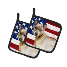 Load image into Gallery viewer, Thai Ridgeback Patriotic Pot Holders - Set of 2 - Heat-Resistant Kitchen Essentials BB9680PTHD