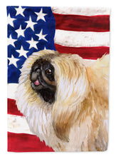 Load image into Gallery viewer, Pekingese Patriotic Flag Canvas House Size BB9681CHF
