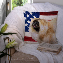 Load image into Gallery viewer, Pekingese Patriotic Throw Pillow - 14x14 Decorative Pillow – Art for Your Home &amp; Patio BB9681PW1414