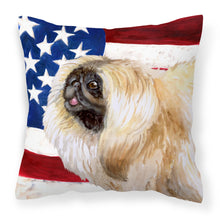 Load image into Gallery viewer, Pekingese Patriotic Fabric Decorative Pillow BB9681PW1818