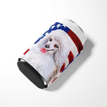 Load image into Gallery viewer, Medium White Poodle Patriotic Can or Bottle Hugger BB9683CC