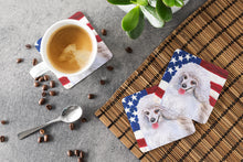Load image into Gallery viewer, Medium White Poodle Patriotic Foam Coaster  BB9683FC