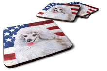 Load image into Gallery viewer, Medium White Poodle Patriotic Foam Coaster  BB9683FC