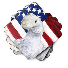 Load image into Gallery viewer, Sealyham Terrier Patriotic Coasters - Set of 4 Lightweight Foam, Absorbent Drink Coasters