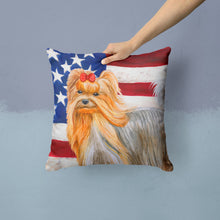 Load image into Gallery viewer, Yorkshire Terrier Patriotic Throw Pillow - 14x14 Decorative Pillow – Art for Your Home &amp; Patio BB9685PW1414