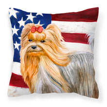 Load image into Gallery viewer, Yorkshire Terrier Patriotic Fabric Decorative Pillow BB9685PW1818