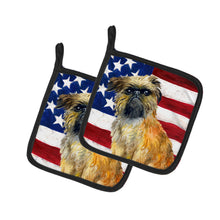 Load image into Gallery viewer, Brussels Griffon Patriotic Pot Holders - Set of 2 - Heat-Resistant Kitchen Essentials BB9687PTHD