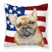 Load image into Gallery viewer, French Bulldog Patriotic Fabric Decorative Pillow BB9688PW1818