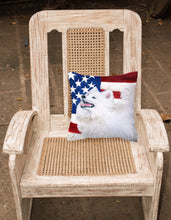 Load image into Gallery viewer, Samoyed Patriotic Fabric Decorative Pillow BB9691PW1818