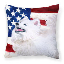 Load image into Gallery viewer, Samoyed Patriotic Fabric Decorative Pillow BB9691PW1818