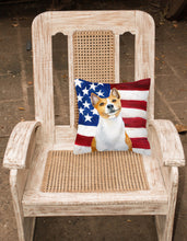 Load image into Gallery viewer, Basenji Patriotic Fabric Decorative Pillow BB9692PW1818