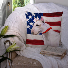 Load image into Gallery viewer, Bull Terrier Patriotic Throw Pillow - 14x14 Decorative Pillow – Art for Your Home &amp; Patio BB9693PW1414