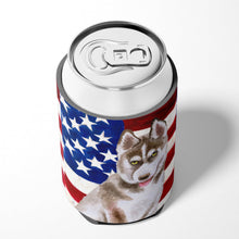 Load image into Gallery viewer, Siberian Husky Grey Patriotic Can or Bottle Hugger BB9696CC