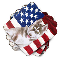 Load image into Gallery viewer, Siberian Husky Grey Patriotic Foam Coaster  BB9696FC