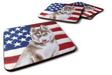 Load image into Gallery viewer, Siberian Husky Grey Patriotic Foam Coaster  BB9696FC