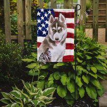 Load image into Gallery viewer, Siberian Husky Grey Patriotic Garden Flag - Outdoor Decorative Yard Flag BB9696GF