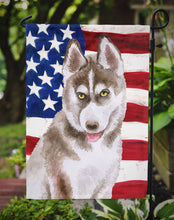 Load image into Gallery viewer, Siberian Husky Grey Patriotic Garden Flag - Outdoor Decorative Yard Flag BB9696GF