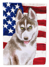 Load image into Gallery viewer, Siberian Husky Grey Patriotic Garden Flag - Outdoor Decorative Yard Flag BB9696GF
