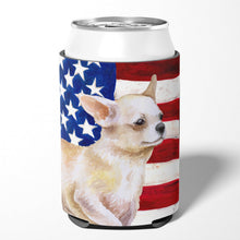 Load image into Gallery viewer, Chihuahua Leg up Patriotic Can or Bottle Hugger BB9697CC