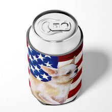 Load image into Gallery viewer, Chihuahua Leg up Patriotic Can or Bottle Hugger BB9697CC